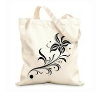 AILOONG Webbing Strap Tote Bag 12 oz thick fabric artful midnight botany whimsical blossoms Sketching bag 35x40cm Large