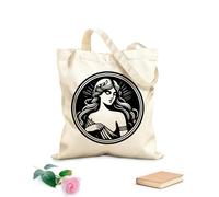 AILOONG Webbing Strap Tote Bag 12 oz thick fabric Artistic representations of the Roman goddess Proserpina highlight her beauty and her role as wife of Hades Sketching bag 25x30cm Small