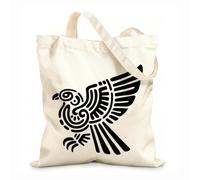 AILOONG Webbing Strap Tote Bag 12 oz thick fabric aztec totem eagle mayan and inca tribal symbol Sketching bag 35x40cm Large