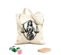 AILOONG Webbing Strap Tote Bag 12 oz thick fabric balanced demeanor emblem of justice lady fairest facade justice lady design Sketching bag 31x36cm Medium