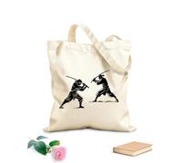 AILOONG Webbing Strap Tote Bag 12 oz thick fabric battle ready soldiers design Sketching bag 25x30cm Small