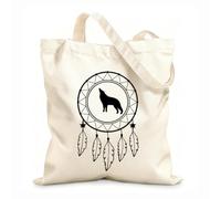 AILOONG Webbing Strap Tote Bag 12 oz thick fabric best dreamcatcher silhouette dancing in the whispering winds Sketching bag 31x36cm Medium