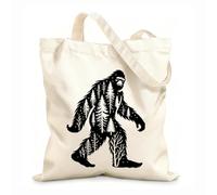 AILOONG Webbing Strap Tote Bag 12 oz thick fabric bigfoot in the wilderness embracing the natural habitat Sketching bag 31x36cm Medium