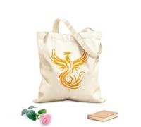 AILOONG Webbing Strap Tote Bag 340g/m² thick fabric a striking and of a stylized phoenix perfect Sketching bag