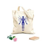 AILOONG Webbing Strap Tote Bag 340g/m² thick fabric a striking silhouette of a women with an ethereal aura radiating power and energy Sketching bag