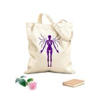 AILOONG Webbing Strap Tote Bag 340g/m² thick fabric a striking silhouette of a women with an ethereal aura radiating power and energy Sketching bag