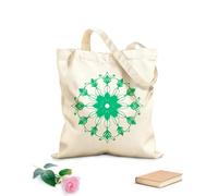 AILOONG Webbing Strap Tote Bag 340g/m² thick fabric A symmetrical mandala with a central flower shape and intricate flowing petal-like elements. Sketching bag