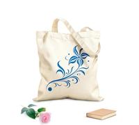 AILOONG Webbing Strap Tote Bag 340g/m² thick fabric artful midnight botany whimsical blossoms Sketching bag