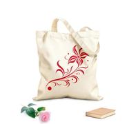AILOONG Webbing Strap Tote Bag 340g/m² thick fabric artful midnight botany whimsical blossoms Sketching bag