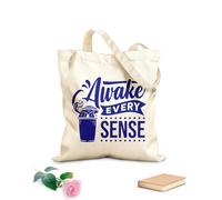 AILOONG Webbing Strap Tote Bag 340g/m² thick fabric awake every sense passionate coffee quotes typography Sketching bag