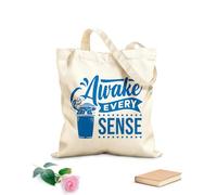 AILOONG Webbing Strap Tote Bag 340g/m² thick fabric awake every sense passionate coffee quotes typography Sketching bag