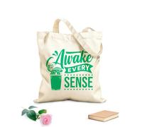 AILOONG Webbing Strap Tote Bag 340g/m² thick fabric awake every sense passionate coffee quotes typography Sketching bag