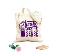 AILOONG Webbing Strap Tote Bag 340g/m² thick fabric awake every sense passionate coffee quotes typography Sketching bag