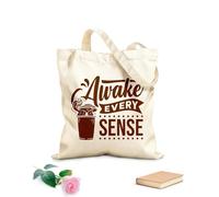AILOONG Webbing Strap Tote Bag 340g/m² thick fabric awake every sense passionate coffee quotes typography Sketching bag