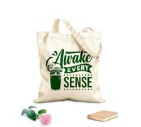 AILOONG Webbing Strap Tote Bag 340g/m² thick fabric awake every sense passionate coffee quotes typography Sketching bag