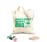 AILOONG Webbing Strap Tote Bag 340g/m² thick fabric bbq grilling lover funny retro vintage typography print world famous grandpa bbq Sketching bag