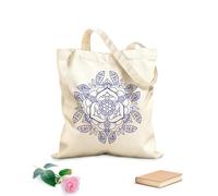 AILOONG Webbing Strap Tote Bag 340g/m² thick fabric beautiful ornamental peony flower old tattoo Sketching bag