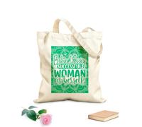 AILOONG Webbing Strap Tote Bag 340g/m² thick fabric behind every successful women is herself quote Sketching bag