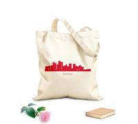 AILOONG Webbing Strap Tote Bag 340g/m² thick fabric big city skylines on Sketching bag