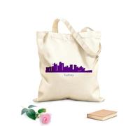 AILOONG Webbing Strap Tote Bag 340g/m² thick fabric big city skylines on Sketching bag