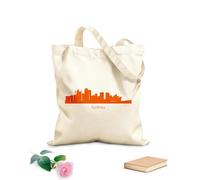 AILOONG Webbing Strap Tote Bag 340g/m² thick fabric big city skylines on Sketching bag