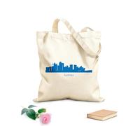 AILOONG Webbing Strap Tote Bag 340g/m² thick fabric big city skylines on Sketching bag