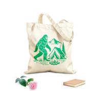 AILOONG Webbing Strap Tote Bag 340g/m² thick fabric bigfoot at the campsite wilderness encounter scene Sketching bag