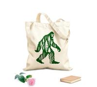 AILOONG Webbing Strap Tote Bag 340g/m² thick fabric bigfoot in the wilderness embracing the natural habitat Sketching bag