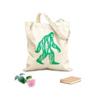 AILOONG Webbing Strap Tote Bag 340g/m² thick fabric bigfoot in the wilderness embracing the natural habitat Sketching bag