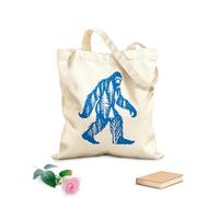 AILOONG Webbing Strap Tote Bag 340g/m² thick fabric bigfoot in the wilderness embracing the natural habitat Sketching bag