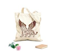 AILOONG Webbing Strap Tote Bag 340g/m² thick fabric bold and striking and winged tiger Sketching bag