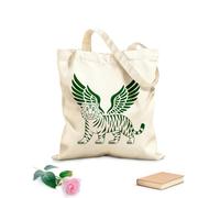 AILOONG Webbing Strap Tote Bag 340g/m² thick fabric bold and striking and winged tiger Sketching bag