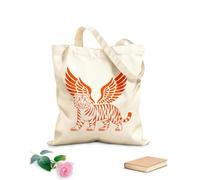 AILOONG Webbing Strap Tote Bag 340g/m² thick fabric bold and striking and winged tiger Sketching bag