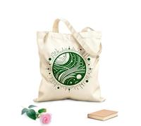 AILOONG Webbing Strap Tote Bag 340g/m² thick fabric minimalist cosmic featuring stylized celestial elements within a circular radiating energy lines Sketching bag