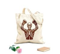 AILOONG Webbing Strap Tote Bag a skeleton with boxing gloves on his hands 340g/m² thick fabric Sketching bag