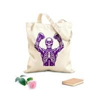 AILOONG Webbing Strap Tote Bag a skeleton with boxing gloves on his hands 340g/m² thick fabric Sketching bag