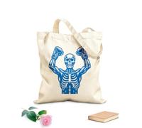 AILOONG Webbing Strap Tote Bag a skeleton with boxing gloves on his hands 340g/m² thick fabric Sketching bag