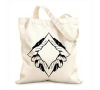 AILOONG Webbing Strap Tote Bag a symmetrical diamondshaped abstract of stylized wings and braided feather accents 12 oz thick fabric Sketching bag 31x36cm Medium