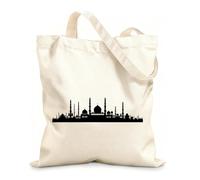 AILOONG Webbing Strap Tote Bag Arabic architecture mosque silhouette 12 oz thick fabric Sketching bag 31x36cm Medium