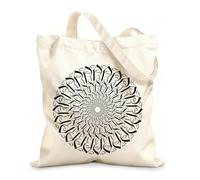 AILOONG Webbing Strap Tote Bag Arabic calligraphy alphabet font characters with circles 12 oz thick fabric Sketching bag 31x36cm Medium