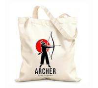 AILOONG Webbing Strap Tote Bag archer silhouette 12 oz thick fabric Sketching bag 31x36cm Medium