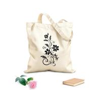 AILOONG Webbing Strap Tote Bag artistic vine swirl logo element organic petals hand drawn icon design 12 oz thick fabric Sketching bag 25x30cm Small