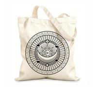 AILOONG Webbing Strap Tote Bag astrology occult alchemy masonry esoteric signs 12 oz thick fabric Sketching bag 31x36cm Medium