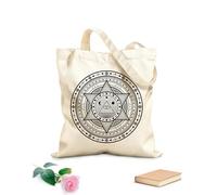AILOONG Webbing Strap Tote Bag astrology occult alchemy masonry esoteric signs 12 oz thick fabric Sketching bag 31x36cm Medium