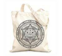 AILOONG Webbing Strap Tote Bag astrology occult alchemy masonry esoteric signs 12 oz thick fabric Sketching bag 25x30cm Small