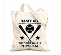 AILOONG Webbing Strap Tote Bag baseball is ninety percent mental the other half is physical 12 oz thick fabric Sketching bag 25x30cm Small