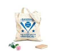 AILOONG Webbing Strap Tote Bag baseball is ninety percent mental the other half is physical 340g/m² thick fabric Sketching bag