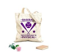 AILOONG Webbing Strap Tote Bag baseball is ninety percent mental the other half is physical 340g/m² thick fabric Sketching bag