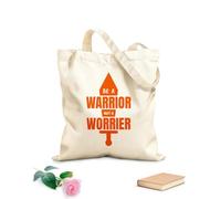 AILOONG Webbing Strap Tote Bag be a warrior not a worrier typography quotes bible verse motivational words christian poster 340g/m² thick fabric Sketching bag