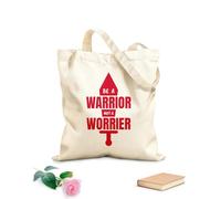 AILOONG Webbing Strap Tote Bag be a warrior not a worrier typography quotes bible verse motivational words christian poster 340g/m² thick fabric Sketching bag